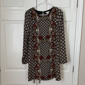 Xhilaration Black and Brown Long Sleeve Dress